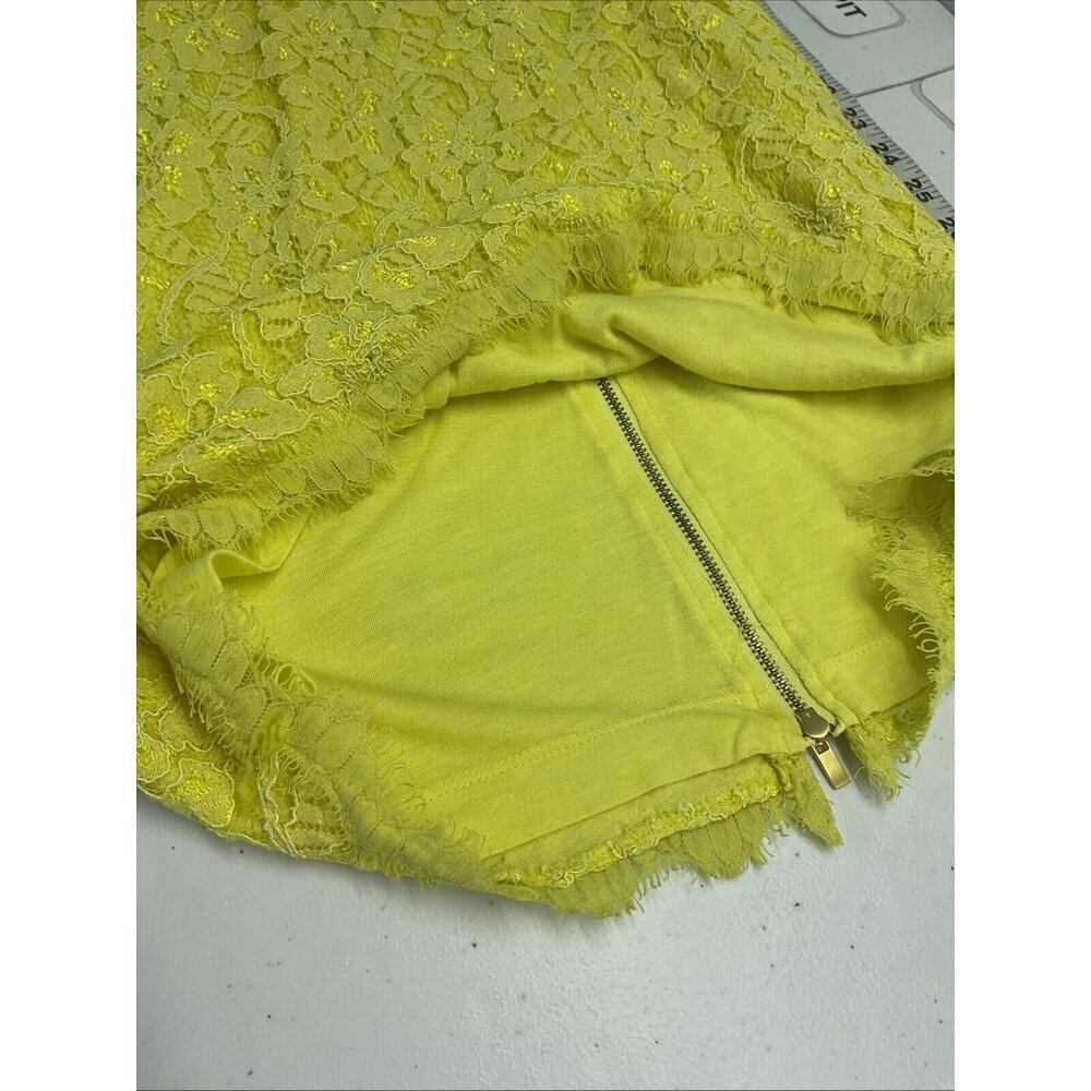 Diane Von Furstenberg Wanda Yellow Lace Zip Back Mini Dress Limoncello‎ Size 8 - Picture 8 of 13
